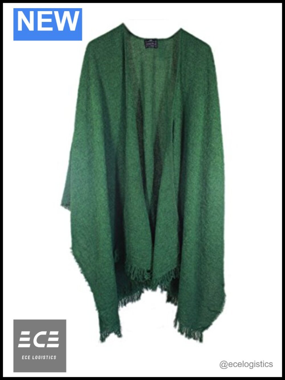 Wool Ruana Wrap Women Lambswool Shawl Made in Ireland Lightweight Warm